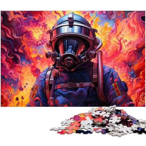 Puzzle mit 1000 Teilen für Erwachsene psychedelisches Feuerwehr Puzzle Lernspiele Weihnachts und Geburtstagsgeschenke für Teenager ab 14 Jahren (Größe 38 x 26 cm) von zouxangzz