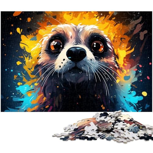 Puzzle mit 1000 Teilen für Erwachsene psychedelisches farbenfrohes Erdmännchen Puzzle praktisches Spiel ideal für Teenager ab 14 Jahren 1000 Teile (75 x 50 cm) von zouxangzz