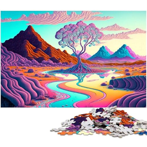 Puzzle mit 1000 Teilen psychedelisches Puzzle für Erwachsene Papierpuzzle Spielzeug Wanddekoration (Größe 38 x 26 cm) von zouxangzz
