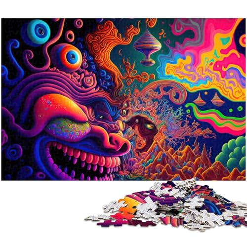 Puzzle mit 1000 Teilen psychedelisches Puzzle für Erwachsene Papierpuzzle Spielzeug Wanddekoration (Größe 38 x 26 cm) von zouxangzz