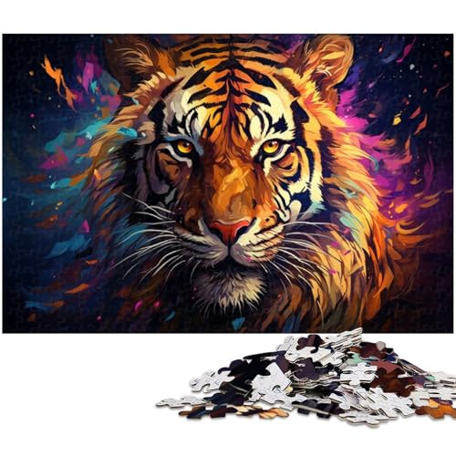 Puzzles für Erwachsene 1000 Angry_Tiger Puzzles für Erwachsene und Kinder Holzpuzzle Lernspielzeug 1000 Teile (75 x 50 cm) von zouxangzz