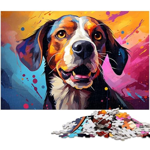Puzzles für Erwachsene 1000 Beagle Puzzles für Erwachsene und Kinder Papierpuzzle Lernspielzeug 1000 Teile (38 x 26 cm) von zouxangzz