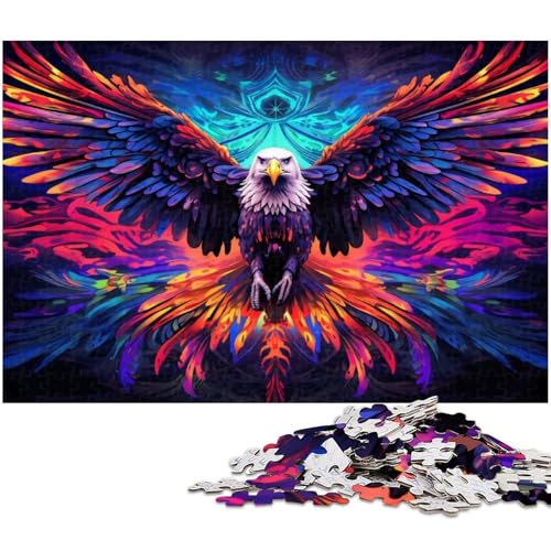 Puzzles für Erwachsene 1000 Bunte Adler Puzzles für Erwachsene und Kinder Holzpuzzle Lernspielzeug (Größe 75 x 50 cm) von zouxangzz