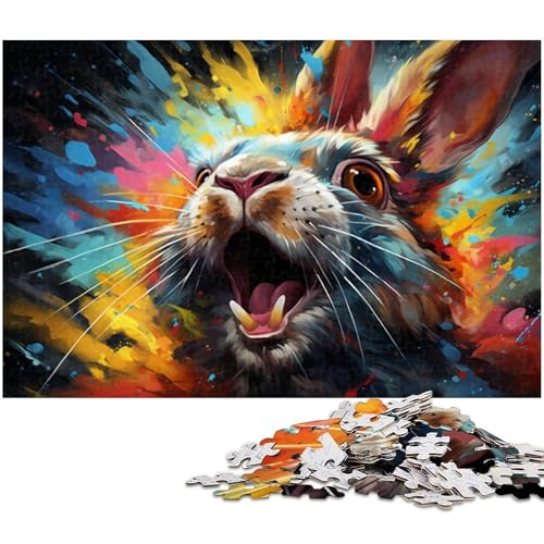 Puzzles für Erwachsene 1000 Bunte Fantasy Häschen Kunst Puzzles für Erwachsene und Kinder Papierpuzzle Lernspielzeug 1000 Teile (38 x 26 cm) von zouxangzz