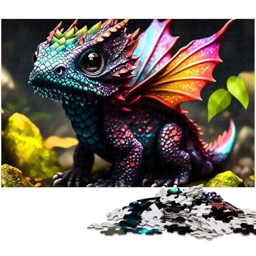Puzzles für Erwachsene 1000 Drachen Puzzles für Erwachsene und Kinder Holzpuzzle Lernspielzeug (Größe 75 x 50 cm) von zouxangzz