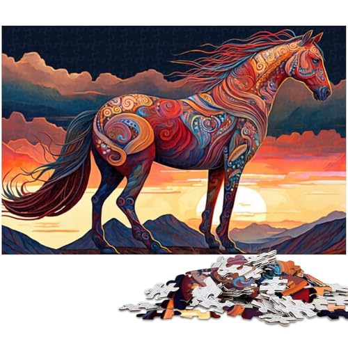 Puzzles für Erwachsene 1000 Puzzles im Stil der Horse Art Series für Erwachsene und Kinder Papierpuzzle Lernspielzeug (Größe 38 x 26 cm) von zouxangzz