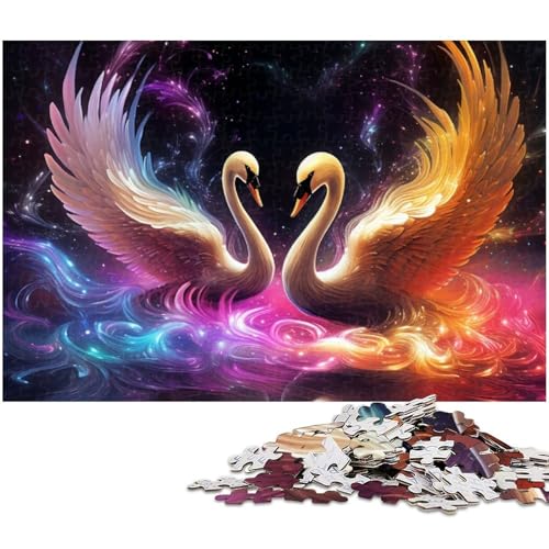 Puzzles für Erwachsene 1000 Puzzles mit Fantasie Schwanenliebhabern für Erwachsene und Kinder Holzpuzzle Lernspielzeug (Größe 75 x 50 cm) von zouxangzz