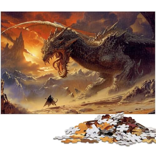 Puzzles für Erwachsene 1000 Puzzles mit fliegendem Drachen Fantasie für Erwachsene und Kinder Papierpuzzle Lernspielzeug (Größe 38 x 26 cm) von zouxangzz