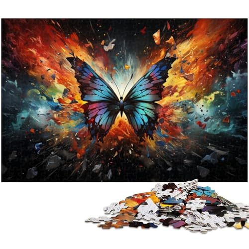 Puzzles für Erwachsene 1000 Schmetterlings Puzzles für Erwachsene und Kinder Holzpuzzle Lernspielzeug 1000 Teile (75 x 50 cm) von zouxangzz