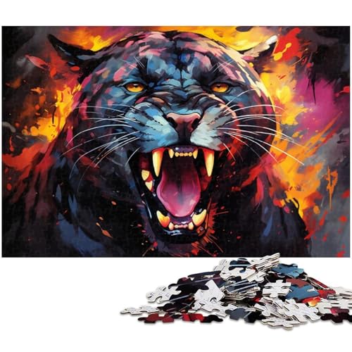Puzzles für Erwachsene 1000 Stück Black_Panther_Animal Puzzles für Erwachsene und Kinder Papierpuzzle Lernspielzeug 1000 Teile (38 x 26 cm) von zouxangzz