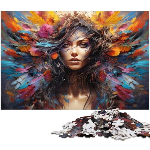 Puzzles für Erwachsene 1000 Teile Fantasie Farben Frau Puzzles für Erwachsene und Kinder Papierpuzzle Lernspielzeug 1000 Teile (38 x 26 cm) von zouxangzz