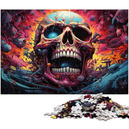 Puzzles für Erwachsene 1000 Teile böses Skelett aus der Hölle Puzzles für Erwachsene und Kinder Papierpuzzle Lernspielzeug 1000 Teile (38 x 26 cm) von zouxangzz
