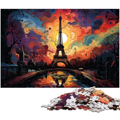 Puzzles für Erwachsene 1000 Teile farbenfroh Eiffelturm Puzzles für Erwachsene und Kinder Holzpuzzle Lernspielzeug 1000 Teile (75 x 50 cm) von zouxangzz