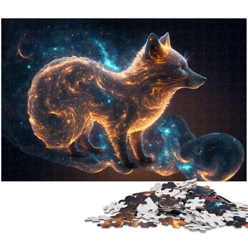 Puzzles für Erwachsene 1000 Tier Fuchs Puzzles für Erwachsene und Kinder Papierpuzzle Lernspielzeug (Größe 38 x 26 cm) von zouxangzz