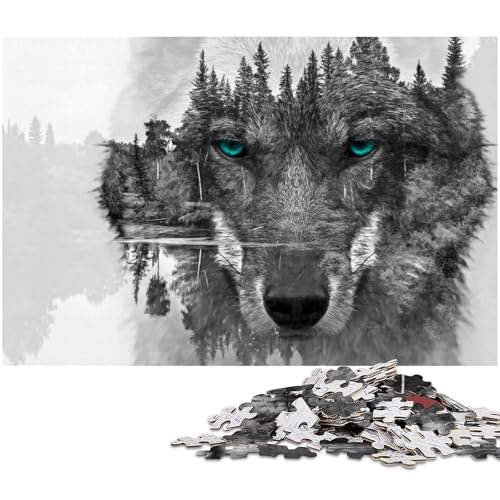 Puzzles für Erwachsene 1000 Wolf Puzzles für Erwachsene und Kinder Papierpuzzle Lernspielzeug (Größe 38 x 26 cm) von zouxangzz