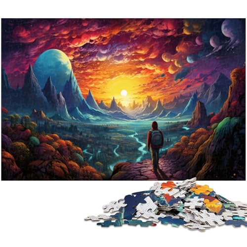 Puzzles für Erwachsene 1000 farbenfrohe und psychedelische wunderschöne Wandertouren Puzzles für Erwachsene und Kinder Holzpuzzle Lernspielzeug 1000 Teile (75 x 50 cm) von zouxangzz