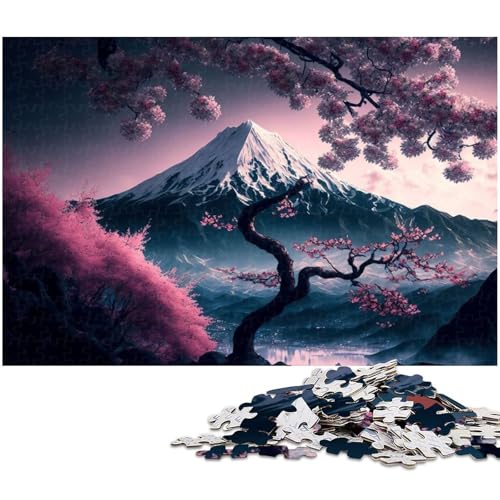 Puzzles für Erwachsene 1000 japanische Kirschblüten Puzzles für Erwachsene und Kinder Holzpuzzle Lernspielzeug (Größe 75 x 50 cm) von zouxangzz