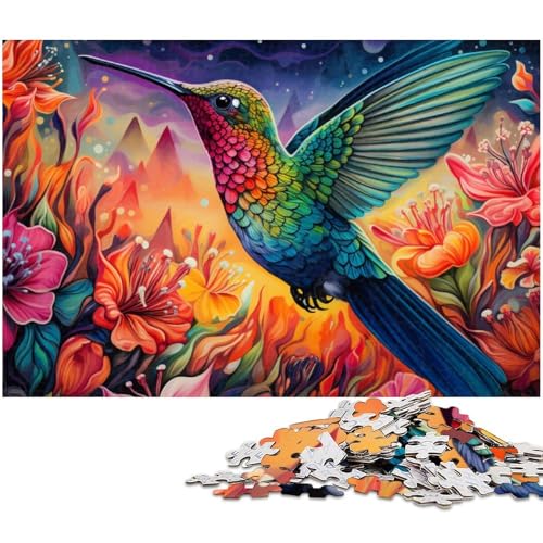 Puzzles für Erwachsene 1000 psychedelische Kolibri Puzzles für Erwachsene und Kinder Holzpuzzle Lernspielzeug (Größe 75 x 50 cm) von zouxangzz