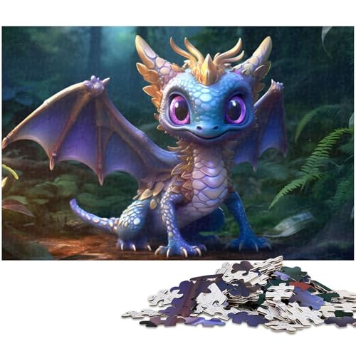 Puzzles für Erwachsene 1000 überraschte Baby Drachen Puzzles für Erwachsene und Kinder Holzpuzzle Lernspielzeug (Größe 75 x 50 cm) von zouxangzz