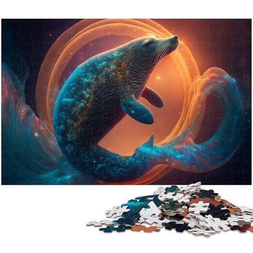 Robben Puzzle 1000 Teile für Erwachsene Lernspiel Herausforderungsspielzeug Wichtelgeschenke (Größe 75 x 50 cm) von zouxangzz