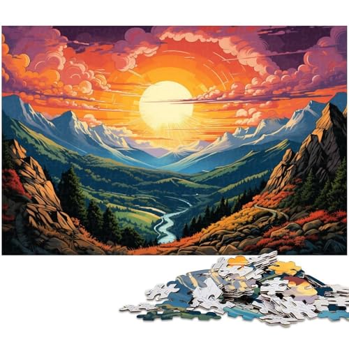 Schönes farbenfrohes Landschaftspuzzle mit 1000 Teilen für Erwachsene Lernspiel Herausforderungsspielzeug Wichtelgeschenke 1000 Teile (75 x 50 cm) von zouxangzz