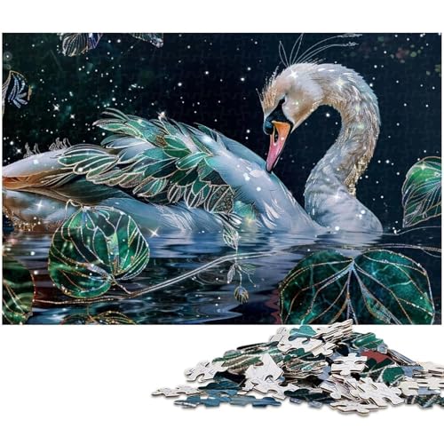 Schwanen Puzzle für Erwachsene 1000 Teile Holzpuzzle lustiges Geschenk (Größe 75 x 50 cm) von zouxangzz