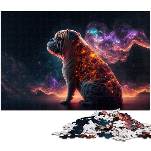 Spirit Animal Boxer Puzzle 1000 Teile für Erwachsene Lernspiel Herausforderungsspielzeug Wichtelgeschenke (Größe 75 x 50 cm) von zouxangzz