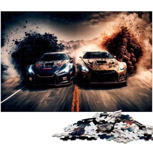 Sportwagen Puzzle 1000 Teile für Erwachsene Lernspiel Herausforderungsspielzeug Wichtelgeschenke (Größe 38 x 26 cm) von zouxangzz