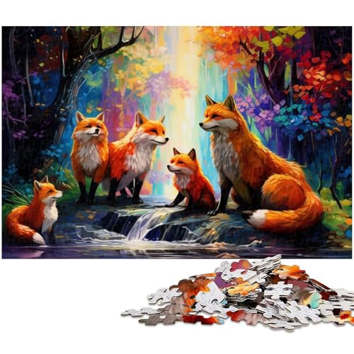 Tier Füchse Puzzle 1000 Teile für Erwachsene Lernspiel Herausforderungsspielzeug Wichtelgeschenke (Größe 75 x 50 cm) von zouxangzz