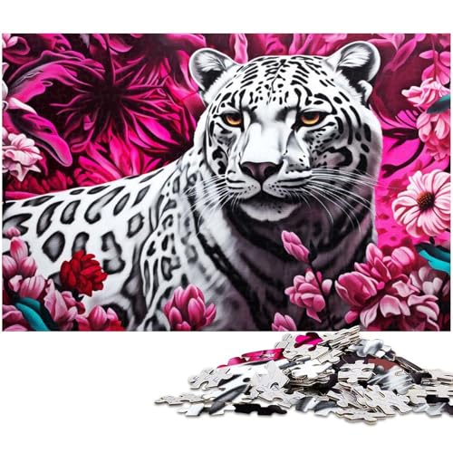Tier Leoparden Puzzle 1000 Teile für Erwachsene Lernspiel Herausforderungsspielzeug Wichtelgeschenke 1000 Teile (75 x 50 cm) von zouxangzz