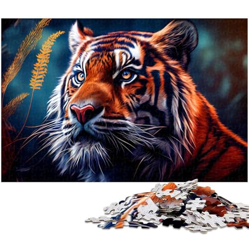 Tiger Puzzle für Erwachsene 1000 Teile Holzpuzzle lustiges Geschenk (Größe 75 x 50 cm) von zouxangzz