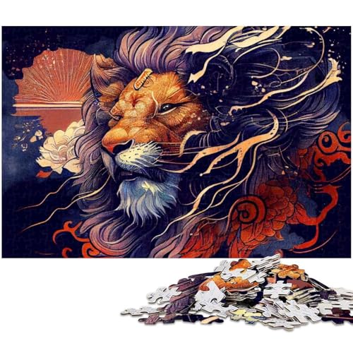 Ukiyoe Aslan Puzzle 1000 Teile für Erwachsene Lernspiel Herausforderungsspielzeug Wichtelgeschenke (Größe 75 x 50 cm) von zouxangzz