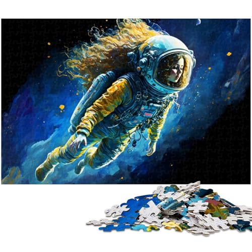Weltraum Astronauten Puzzle 1000 Teile für Erwachsene Lernspiel Herausforderungsspielzeug Wichtelgeschenke (Größe 75 x 50 cm) von zouxangzz