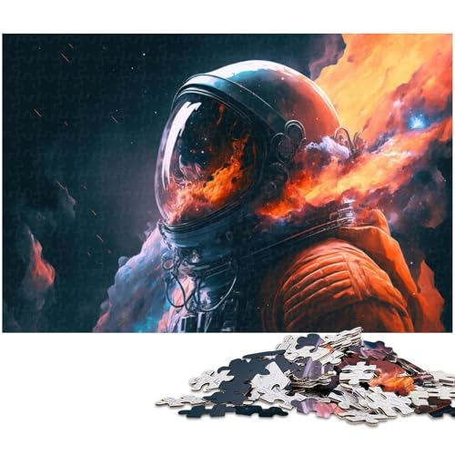 Weltraum Astronauten Puzzle 1000 Teile für Erwachsene Lernspiel Herausforderungsspielzeug Wichtelgeschenke (Größe 75 x 50 cm) von zouxangzz