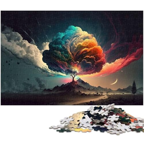 Weltraum Fantasielandschaft Puzzle 1000 Teile für Erwachsene Lernspiel Herausforderungsspielzeug Wichtelgeschenke (Größe 75 x 50 cm) von zouxangzz
