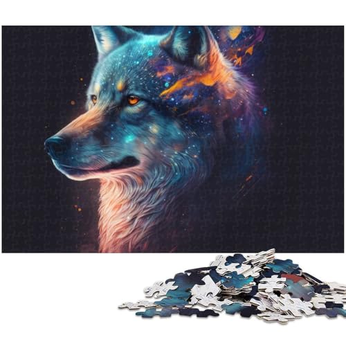 Wolf Löwe Kunstpuzzle 1000 Teile für Erwachsene Lernspiel Herausforderungsspielzeug Wichtelgeschenke (Größe 38 x 26 cm) von zouxangzz