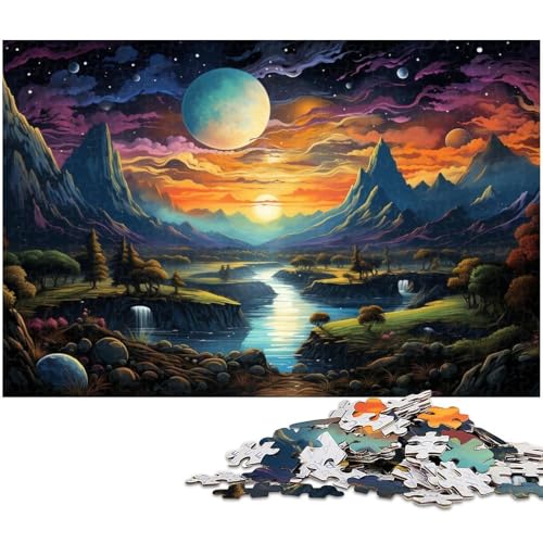 Wunderschöne Landschaft unter dem Planeten 1000 teiliges Puzzle für Erwachsene Lernspiel Herausforderungsspielzeug Wichtelgeschenke 1000 Teile (38 x 26 cm) von zouxangzz