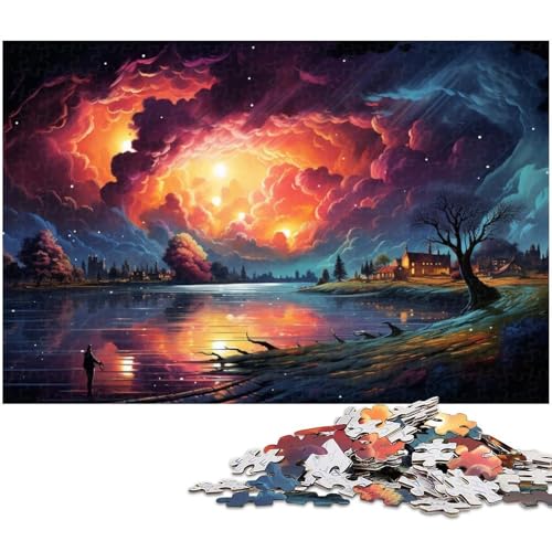 Wunderschönes farbenfrohes Landschaftspuzzle mit 1000 Teilen für Erwachsene Lernspiel Herausforderungsspielzeug Wichtelgeschenke 1000 Teile (38 x 26 cm) von zouxangzz