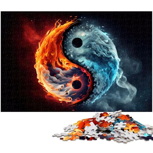 Yin und Yang Taiji Puzzle für Erwachsene 1000 Teile Holzpuzzle lustiges Geschenk (Größe 75 x 50 cm) von zouxangzz