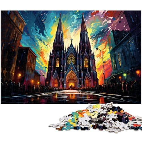 für Erwachsene 1000 Teile wunderschöne farbenfrohe Gebäude Puzzle für Erwachsene Holzpuzzle lustige Puzzlespiele 1000 Teile (75 x 50 cm) von zouxangzz