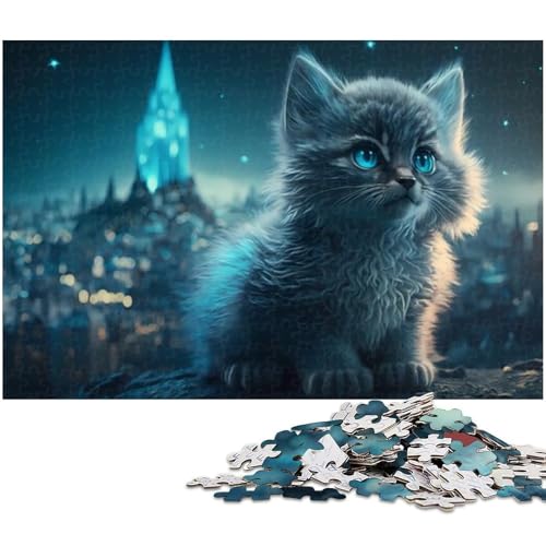 für Erwachsene 1000 teiliges Fantasy Haustier Katzen Puzzle für Erwachsene Holzpuzzle lustige Puzzlespiele 1000 Teile (75 x 50 cm) von zouxangzz