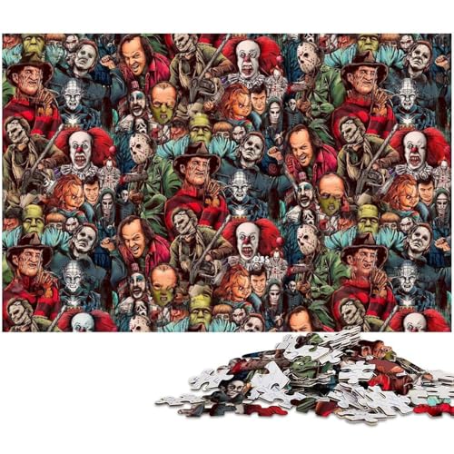 für Erwachsene 1000 teiliges Horror Monster Puzzle für Erwachsene Holzpuzzle lustige Puzzlespiele (Größe 75 x 50 cm) von zouxangzz