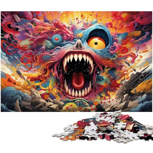 für Erwachsene 1000 teiliges Japanisches Farbmonster Puzzle für Erwachsene Papierpuzzle lustige Puzzlespiele 1000 Teile (38 x 26 cm) von zouxangzz