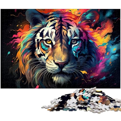 für Erwachsene 1000 teiliges Puzzle „Wütender gewalttätiger Tiger für Erwachsene Holzpuzzle lustige Puzzlespiele 1000 Teile (75 x 50 cm) von zouxangzz