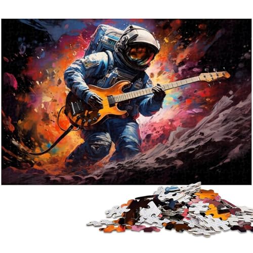 für Erwachsene 1000 teiliges Puzzle Astronaut spielt Gitarre“ für Erwachsene Papierpuzzle lustige Puzzlespiele 1000 Teile (38 x 26 cm) von zouxangzz