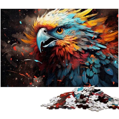 für Erwachsene 1000 teiliges Puzzle mit Papageienmalerei Holzpuzzle lustige Puzzlespiele 1000 Teile (75 x 50 cm) von zouxangzz