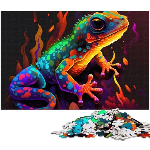 für Erwachsene 1000 teiliges Tier Geckos Puzzle für Erwachsene Holzpuzzle lustige Puzzlespiele 1000 Teile (75 x 50 cm) von zouxangzz