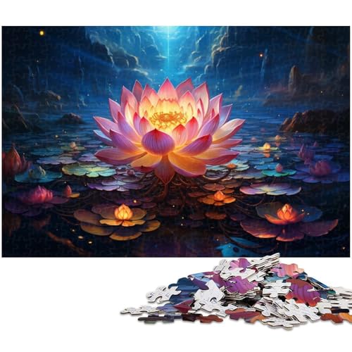für Erwachsene 1000 teiliges buntes Lotus Puzzle für Erwachsene Holzpuzzle lustige Puzzlespiele 1000 Teile (75 x 50 cm) von zouxangzz
