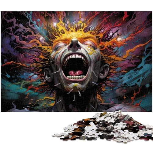 für Erwachsene 1000 teiliges buntes psychedelisches Monster Puzzle für Erwachsene lustige Puzzlespiele aus Papier 1000 Teile (38 x 26 cm) von zouxangzz