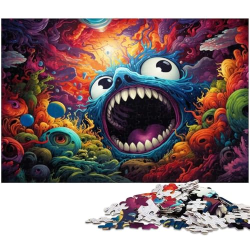 für Erwachsene 1000 teiliges buntes süßes Monster Puzzle für Erwachsene lustige Puzzlespiele aus Papier 1000 Teile (38 x 26 cm) von zouxangzz
